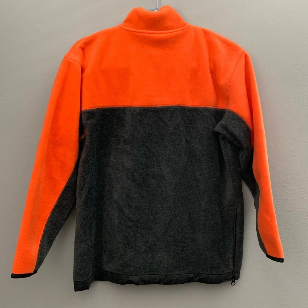 Gap XL 12 pullover fleece half zip color block orange gray warm winter fall